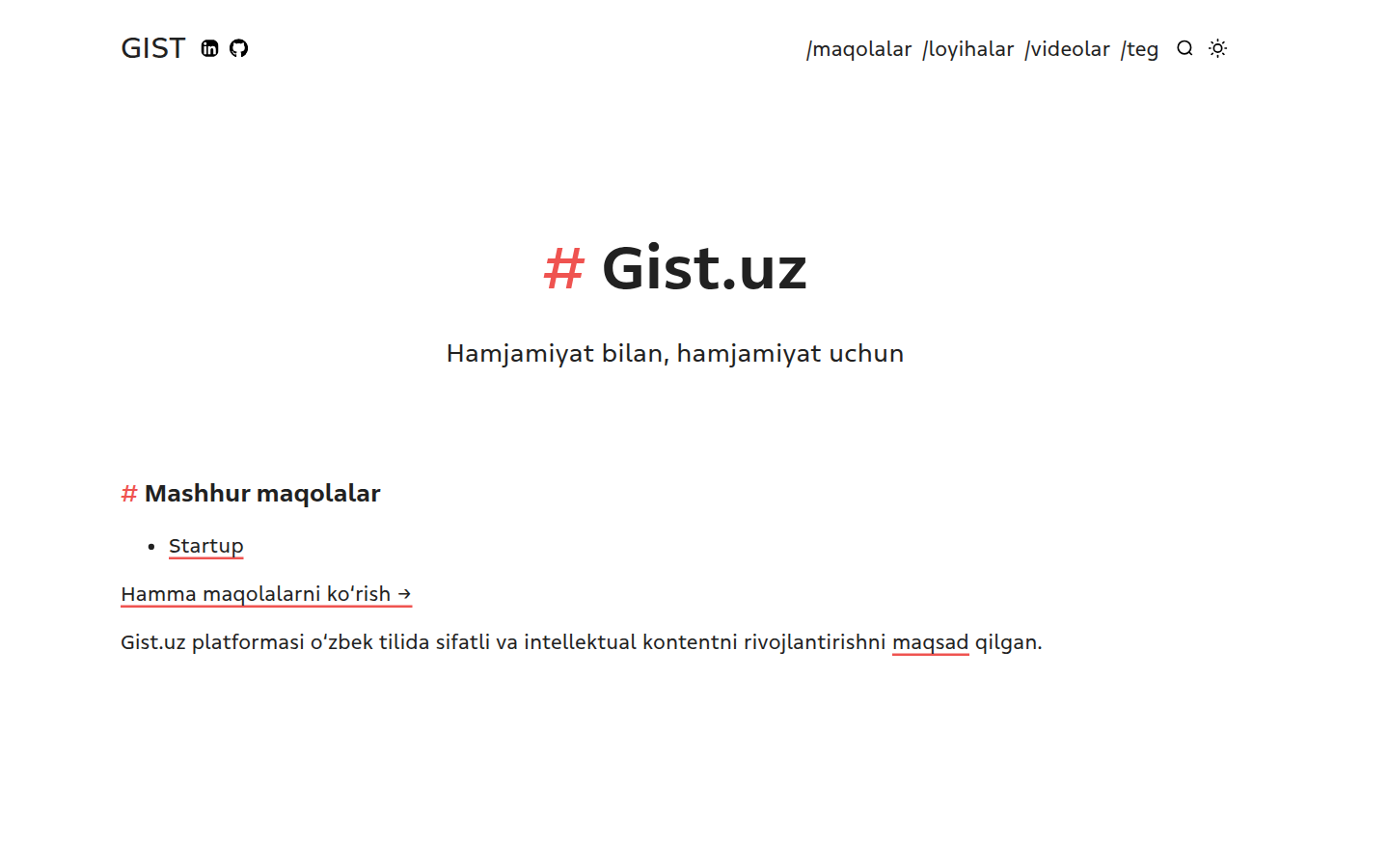 Gist.uz — Ilm-fan, dasturlash, startaplar va tanqidiy fikrlash haqida tahliliy maqolalar platformasi.